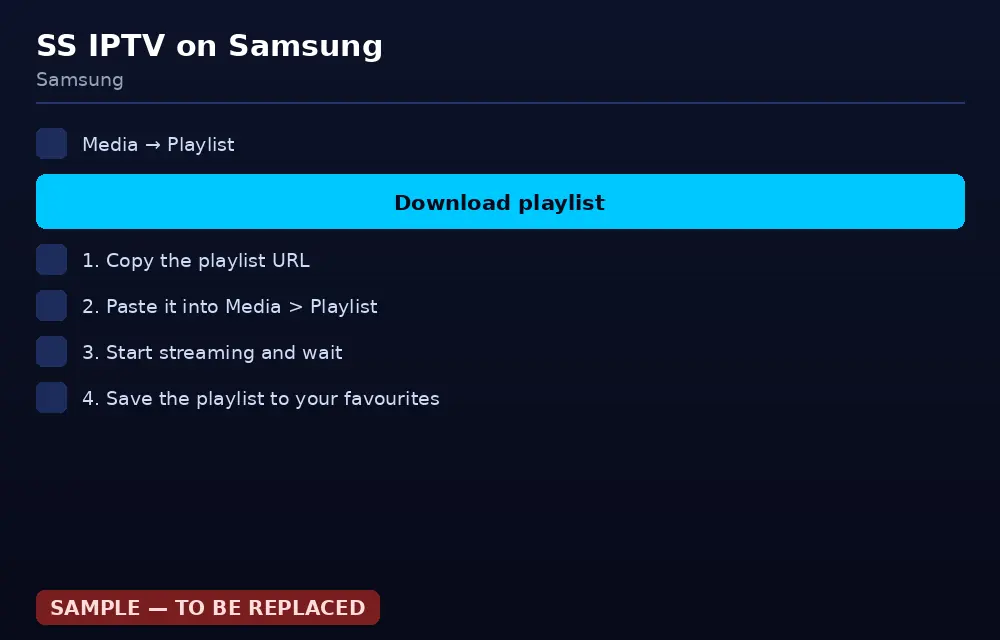 Media menu on a Samsung television with the Playlist entry selected